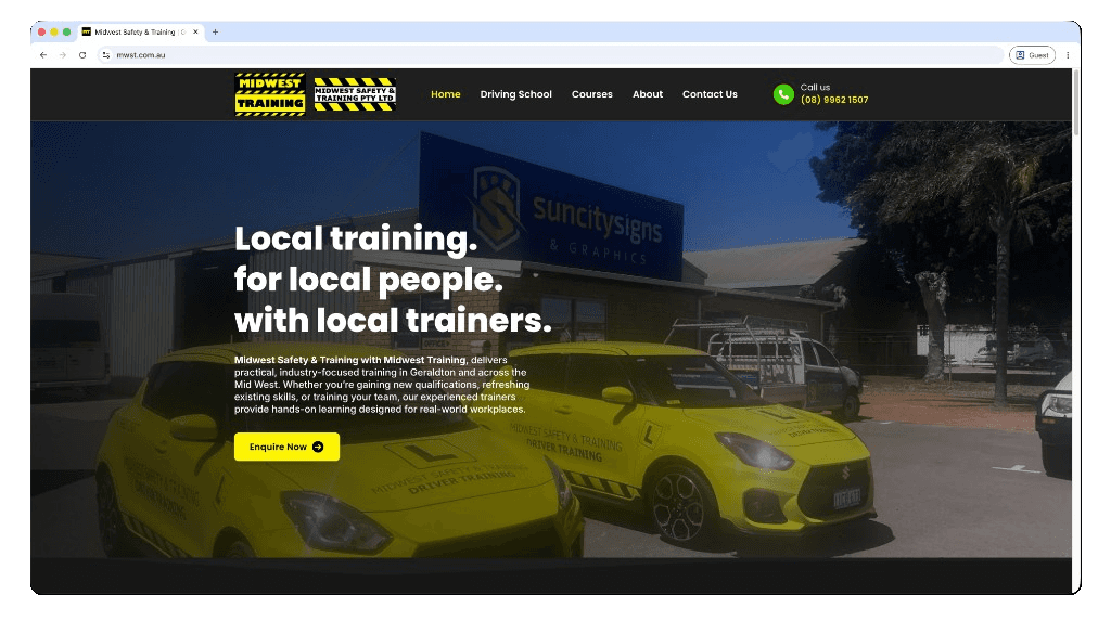 Midwest Safety & Training website homepage